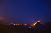 El fuego en el Parque Natural de Tamadaba, en Gran Canaria