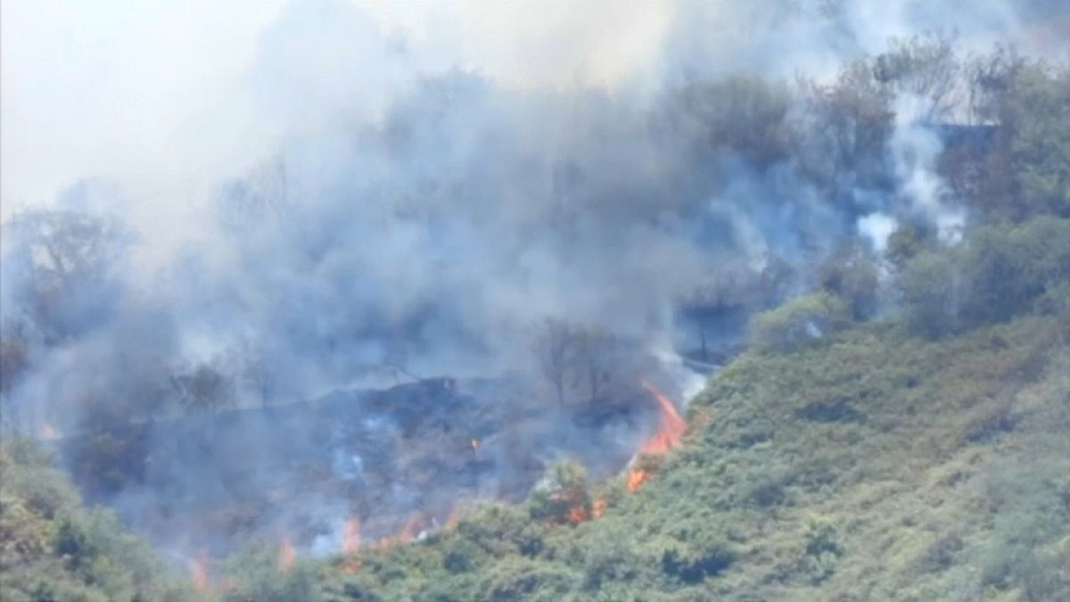 The fire is affecting the mountainous central part of the island
