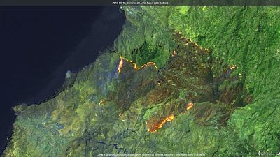 La magnitud de los incendios en la isla española de Gran Canaria visible desde el espacio