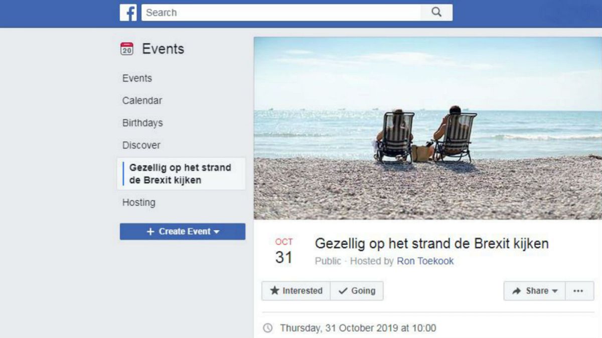 Dutch Facebook user invites people to watch Brexit unfold from beach