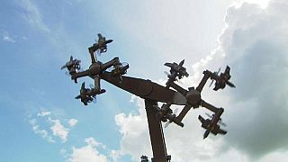 An amusement park ride in Germany has been closed due to its similarity to a swastika.