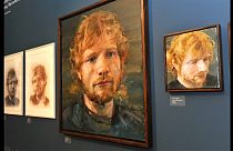 An oil portrait of Ed Sheeran by artist Colin Davidson