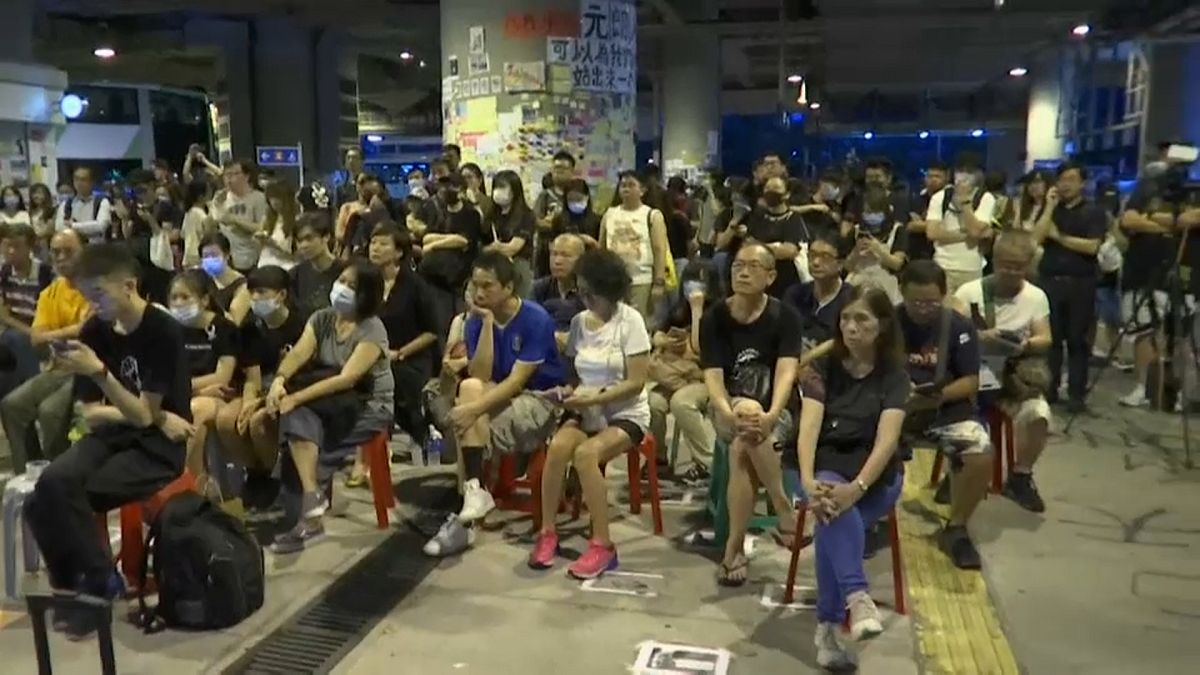 Watch again: Hong Kong protests continue on anniversary of mob attack