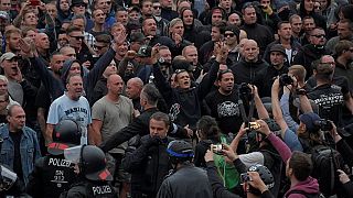 Far-right march in Chemnitz in late August 2018.