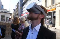 The VR tour begins near the infamous Checkpoint Charlie border station