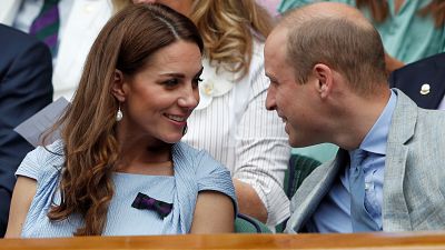 The Duke and Duchess of Cambridge at the men's final at Wimbledon in July 2019.