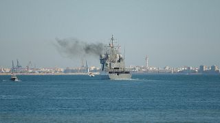 Watch again: Spanish warship Audaz arrives off Lampedusa coast to collect 15 migrants