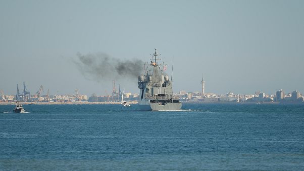 Watch again: Spanish warship Audaz arrives off Lampedusa coast to collect 15 migrants Watch again: Spanish warship Audaz arrives off Lampedusa coast to collect 15 migrants