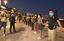 Cadena humana en Hong Kong
