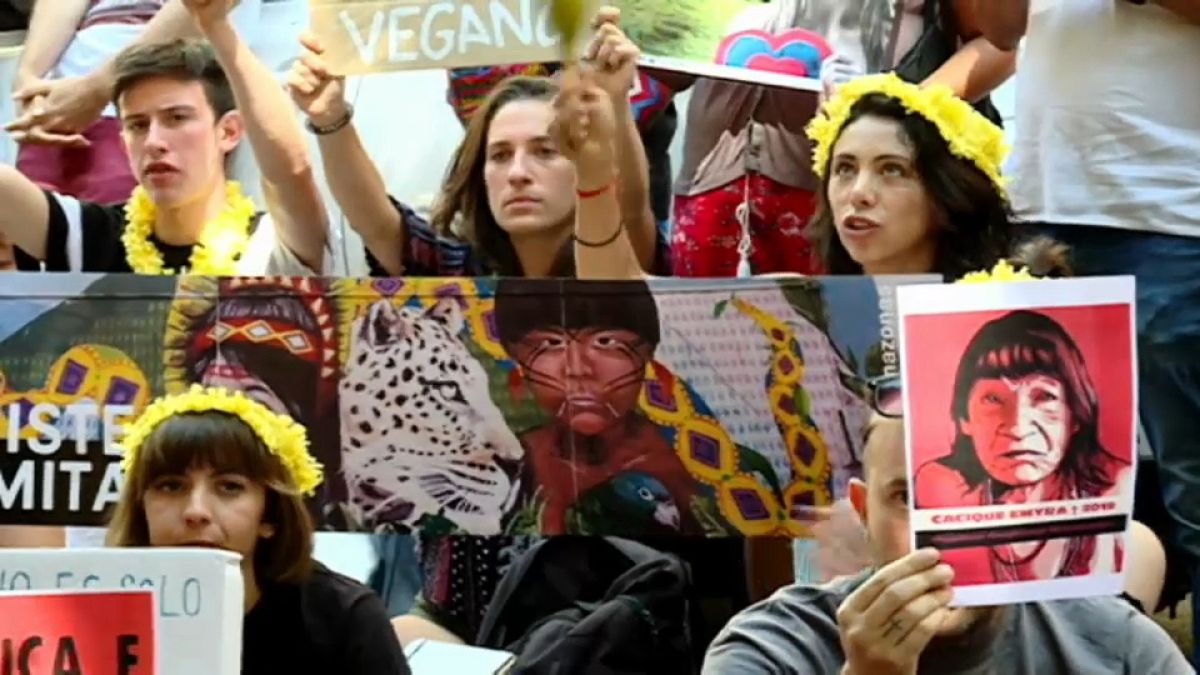 200 personas protestan en Madrid: "Sin la Amazonia, no hay futuro"
