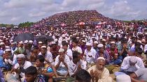 Thousands of Rohingya refugees gather for 'Genocide Day' prayer