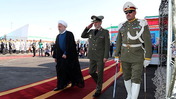 Iranian President Hassan Rouhani arrives to attend the unveiling ceremony for the domestically built mobile missile defence system Bavar-373 in Tehran, Iran August 22, 2019. Iranian President Hassan Rouhani arrives to attend the unveiling ceremony for the domestically built mobile missile defence system Bavar-373 in Tehran, Iran August 22, 2019.