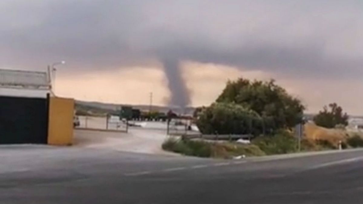 Video captures tornado hitting near Malaga in Spain