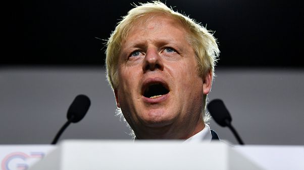 Britain's Prime Minister Boris Johnson speaks during a news conference at the end of the G7 summit in Biarritz, France, August 26, 2019. Britain's Prime Minister Boris Johnson speaks during a news conference at the end of the G7 summit in Biarritz, France, August 26, 2019.