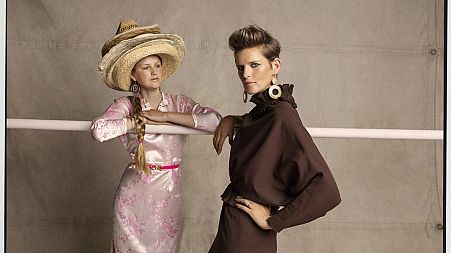 Stella Tennant and her youngest daughter Iris, styled by Bay Garnett