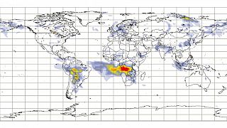 Aerosol emissions released by burning biomass on August 28, 2019