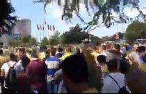 İSPARK, İSTAÇ, BELTUR ve İSTGÜVEN şirketlerinden çıkarılan yüzlerce kişi İBB önünde eylem yaptı