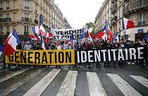 من احتجاج لمنظمة "جيل هوياتي" في فرنسا في تشرين الثاني/نوفمبر 2017