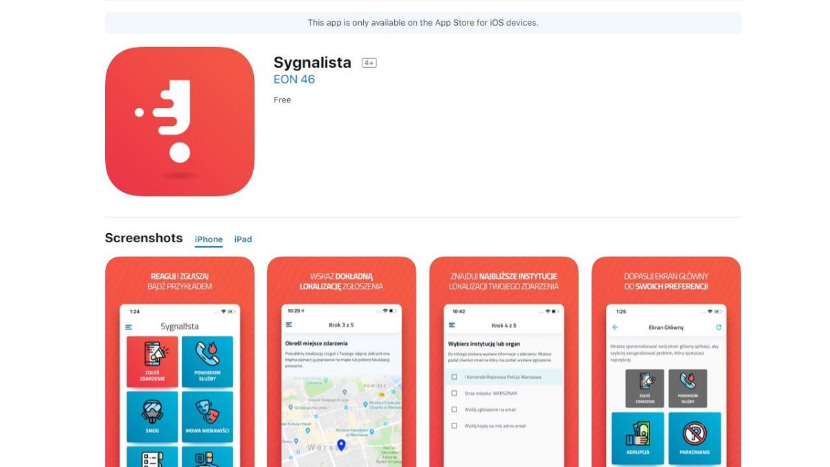 Sygnalista encourages users to report petty crimes and infringements.