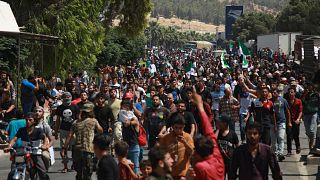 Türkiye Suriye sınırının Suriye tarafında gösteri düzenlendi / Babülhava