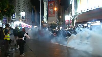 Riot police move in on protests in Hong Kong