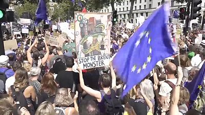 ویدیو؛ تظاهرات مردم بریتانیا در اعتراض به تعلیق فعالیت پارلمان
