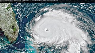 Hurricane Dorian reaching the Bahamas on its track to Florida, USA - September 1st, 2019 14.11 UTC