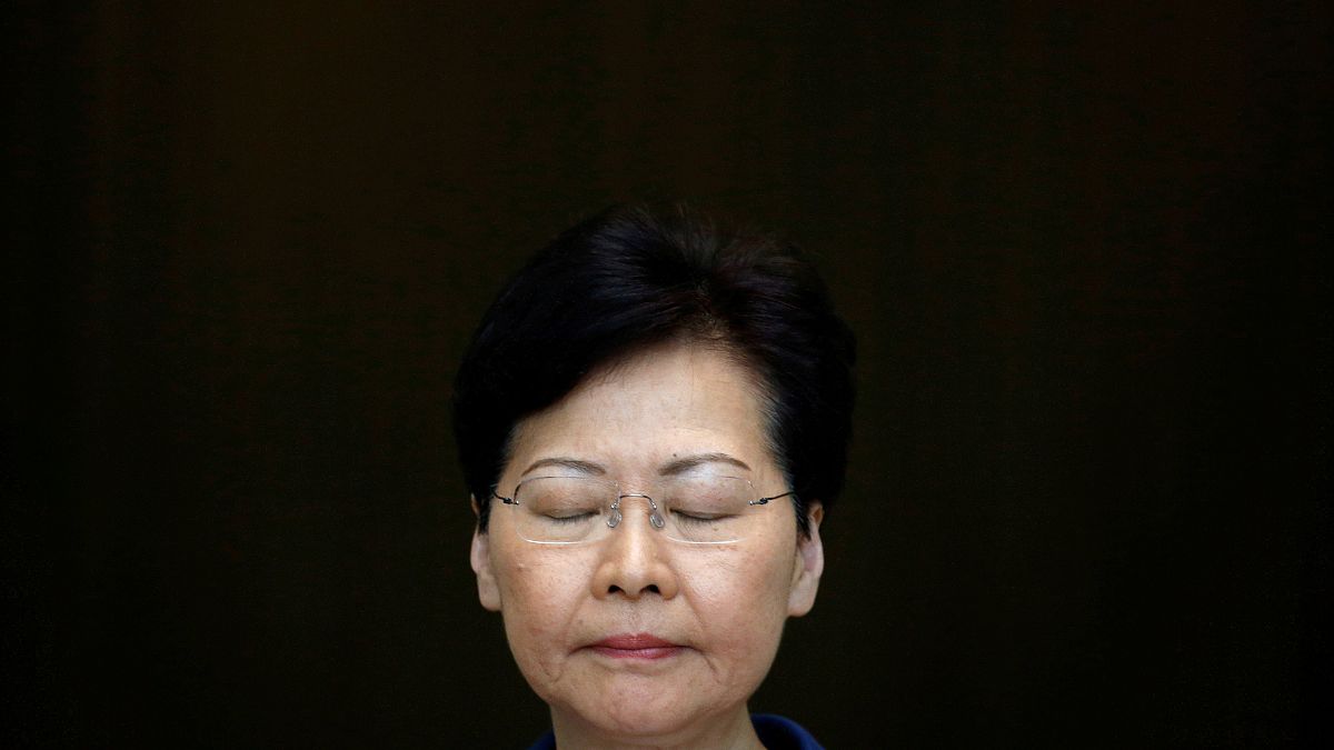 FILE PHOTO: Hong Kong's Chief Executive Carrie Lam attends a news conference in Hong Kong, China August 13, 2019. 