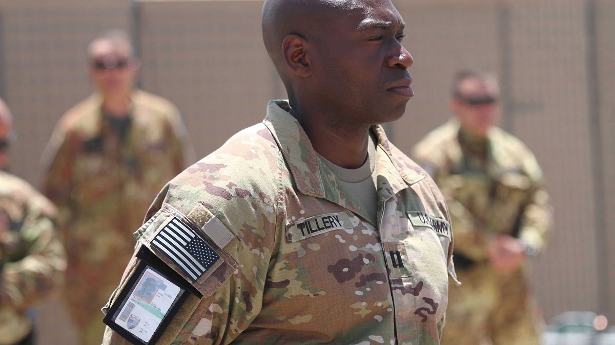 A NATO Resolute Support Mission küldetés amerikai tagja az afganisztáni Herátban május 29-én