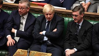 Britain's Prime Minister Boris Johnson (C) in the House of Commons in London, Britain September 3, 2019