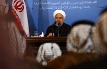 روحاني خلال لقاء برؤساء العشائر في كربلاء العراقية في آذار/مارس الفائت