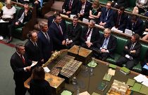 Britain's Prime Minister Boris Johnson sits as results of the vote are announced during debate in the House of Commons in London, Britain September 4, 2019. 