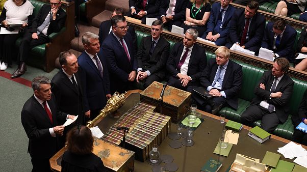 Britain's Prime Minister Boris Johnson sits as results of the vote are announced during debate in the House of Commons in London, Britain September 4, 2019. Britain's Prime Minister Boris Johnson sits as results of the vote are announced during debate in the House of Commons in London, Britain September 4, 2019.