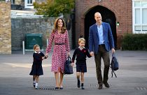 الأمير ويليام وكيت دوق كامبريدج يصطحبان الأميرة شارلوت في أول يوم تدخل فيه المدرسة 05.09.2019