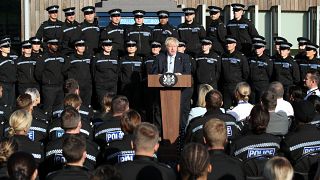 Britain's Prime Minister Boris Johnson, makes a speech during a visit to West Yorkshire, Britain September 5, 2019