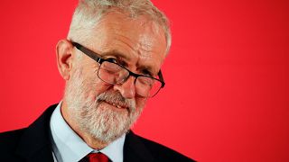 Britain's opposition Labour Party leader Jeremy Corbyn listens during a shadow cabinet meeting in Salford, Britain, September 2, 2019.