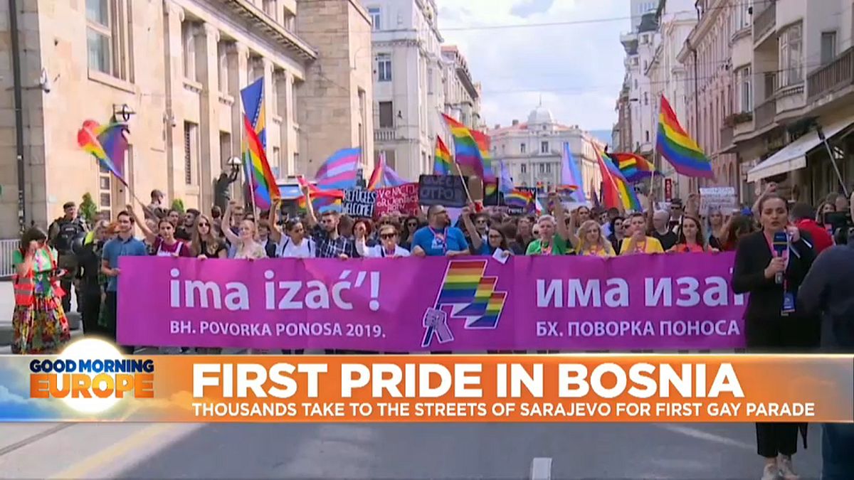 Bosnians hold first gay pride parade amid strong police protection 