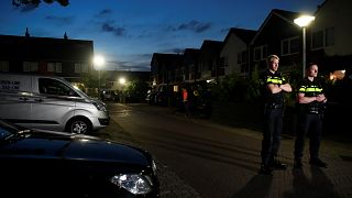 Police secure the area after a shooting in the Dutch city of Dordrecht, Netherlands September 9, 2019.