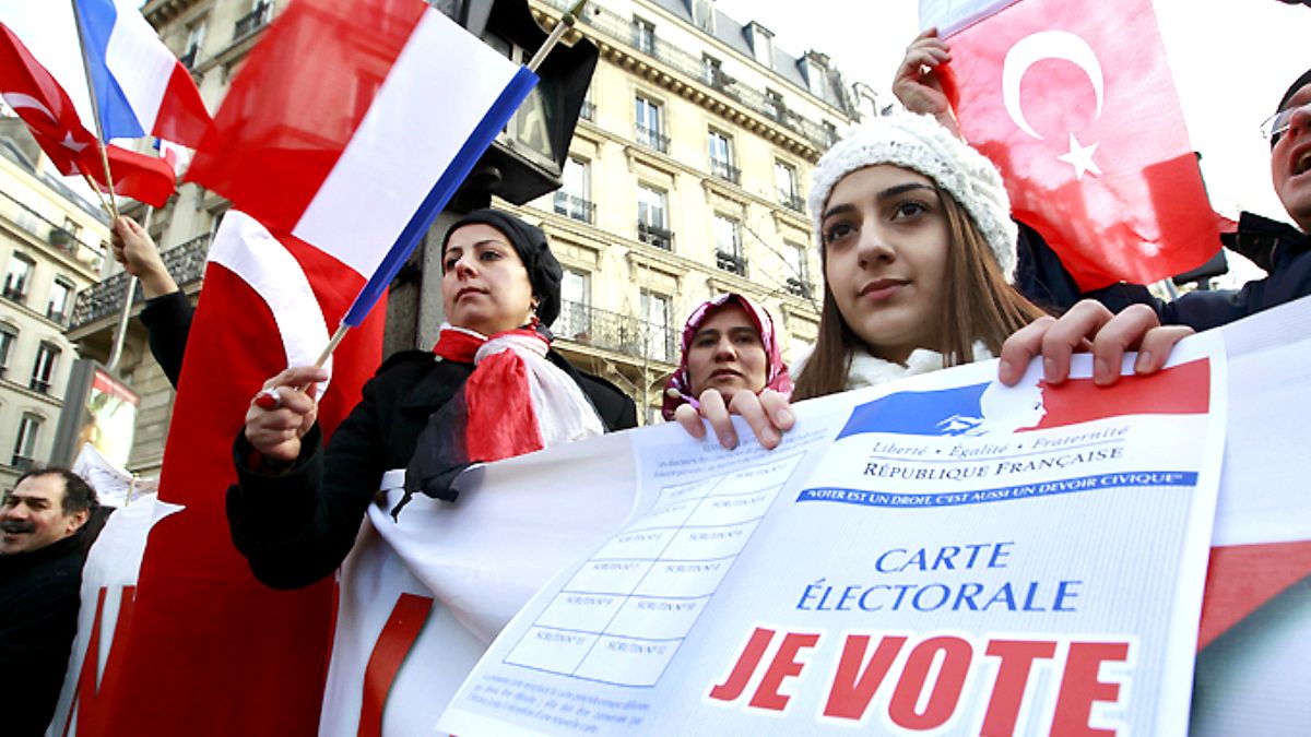 Temsili fotoğraf: Fransız Senatosu önünde eylem yapan Türkler