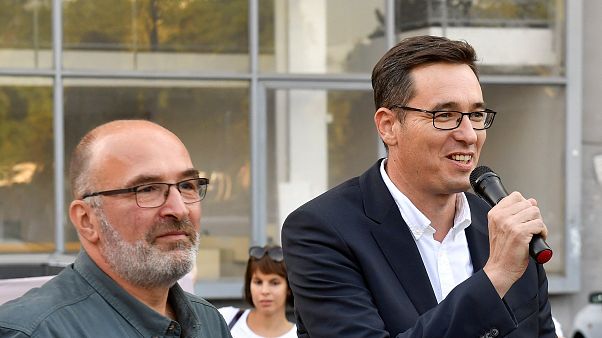 Pikó András nyolcadik kerületi polgármesterjelölt és Karácsony Gergely főpolgármesterjelölt Pikó András nyolcadik kerületi polgármesterjelölt és Karácsony Gergely főpolgármesterjelölt