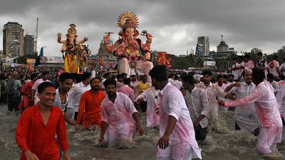 Devotees bid farewell to Ganesh at festival climax
