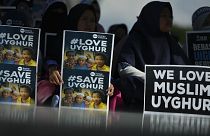 صورة أرشيفية لمظاهرة مناصرة لحقوق مسلمي الأيغور