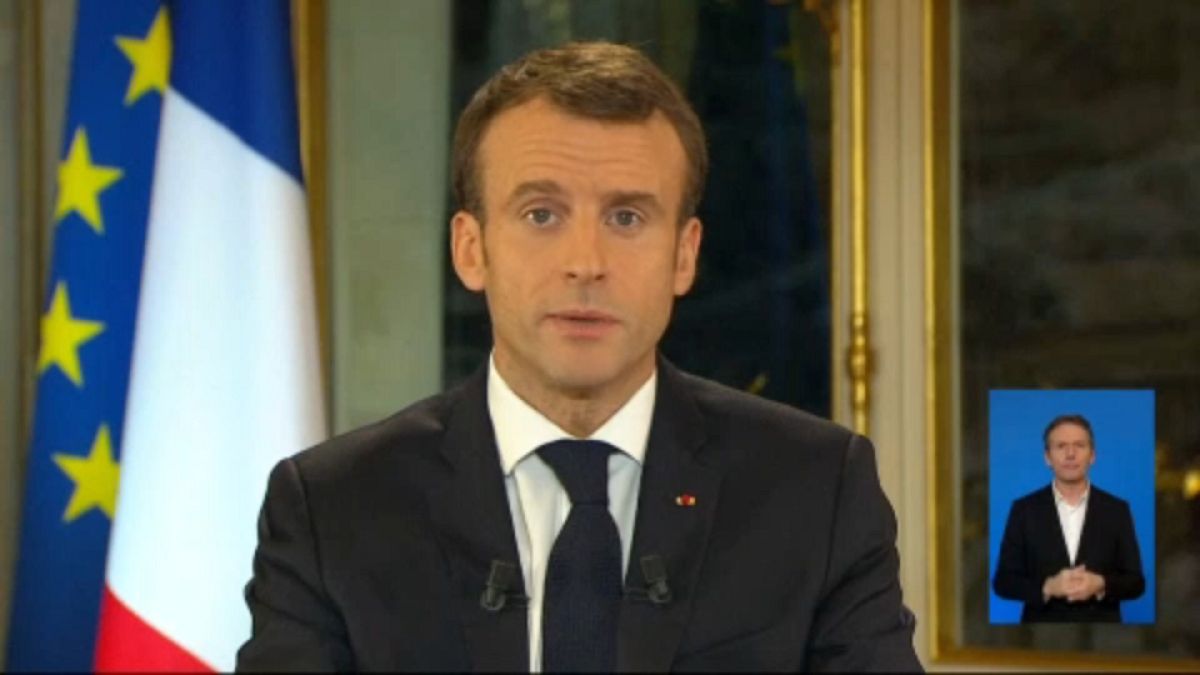 France's President Emmanuel Macron addresses nation after weeks of street violence