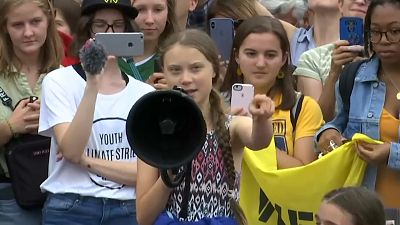 Greta Thunberg réunit ses partisans devant la Maison-Blanche