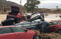 A destruição das cheias em Espanha
