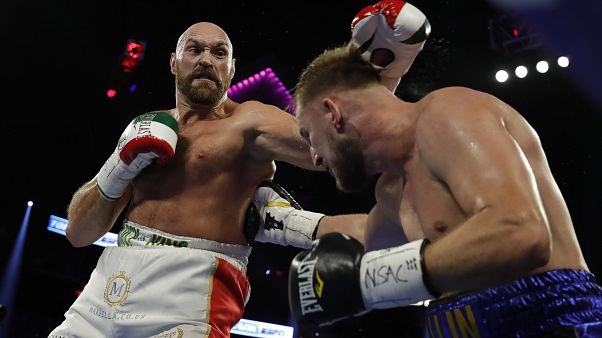 Un fotogramma del match Fury-Wallin. Un fotogramma del match Fury-Wallin.