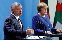 المستشارة الألمانية أنجيلا ميركل والملك الأردني عبد الله الثاني