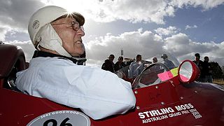 2 aprile 2006: Stirling Moss a Melbourne al volante di una Maserati.