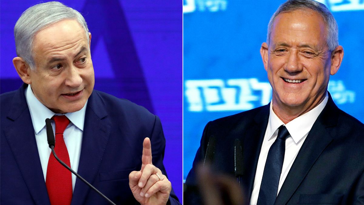 Benjamin Netanyahu (Likud) e Benny Gantz (Azul e Branco) disputam "Knesset"