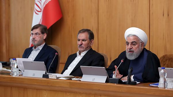 الرئيس الإيراني حسن روحاني يتحدث خلال اجتماع مجلس الوزراء في طهران، إيران ، 18 سبتمبر 2019 الرئيس الإيراني حسن روحاني يتحدث خلال اجتماع مجلس الوزراء في طهران، إيران ، 18 سبتمبر 2019
